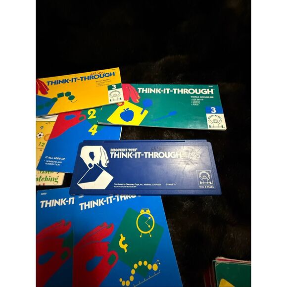 Vintage Think It Through Tile Set Discovery Toys w/ 22 books Learning System Lot - Picture 2 of 8